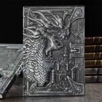Notebook 3D Embossed Dragon Silver